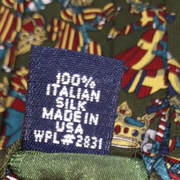 Tommy Hilfiger Tie - Men's - 100% Silk - Knights & Crowns - 59"L - Picture 10 of 10